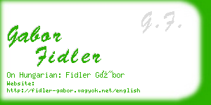 gabor fidler business card